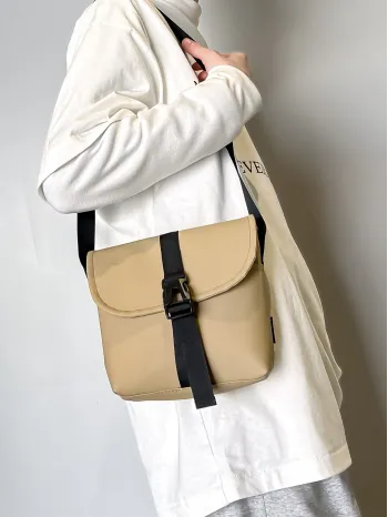 Release Buckle Decor Flap Messenger Bag Fashion